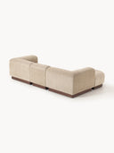 Canapé modulable 3 places en peluche-bouclette avec pouf Natalie