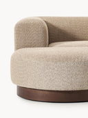 Canapé modulable 3 places en peluche-bouclette avec pouf Natalie