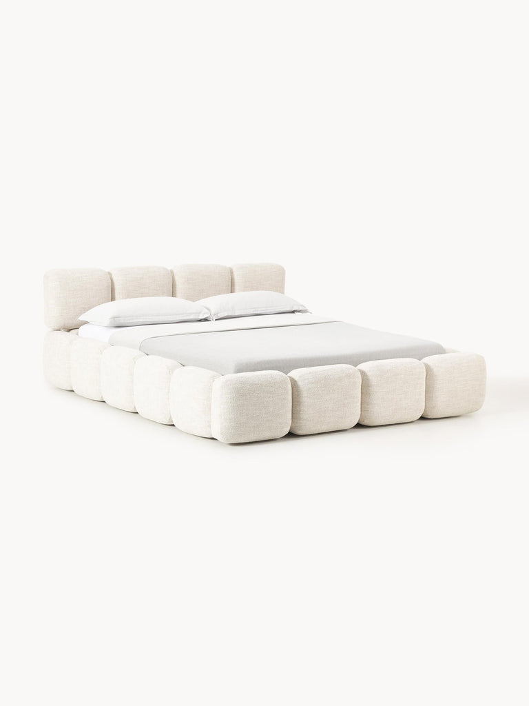 Lit matelassé en bouclette avec rangement Tayla