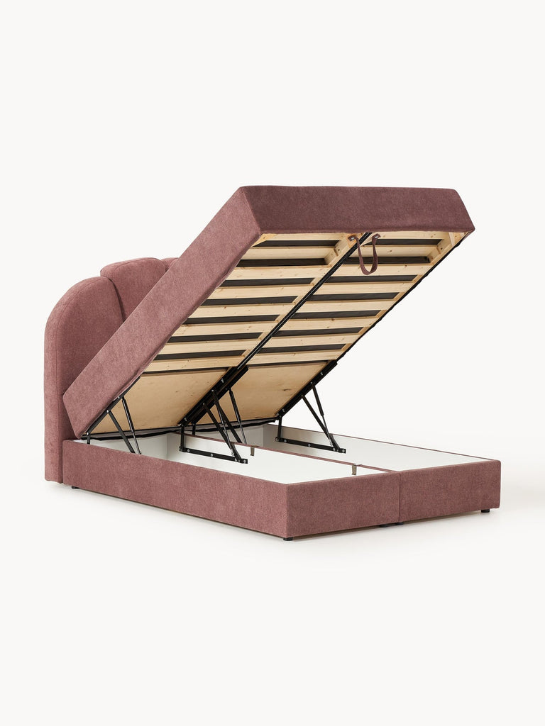 Lit à sommier tapissier avec espace de rangement Romia