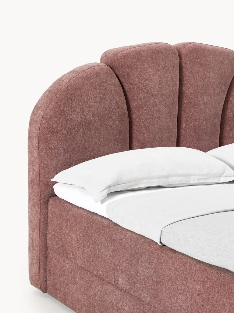 Lit à sommier tapissier avec espace de rangement Romia