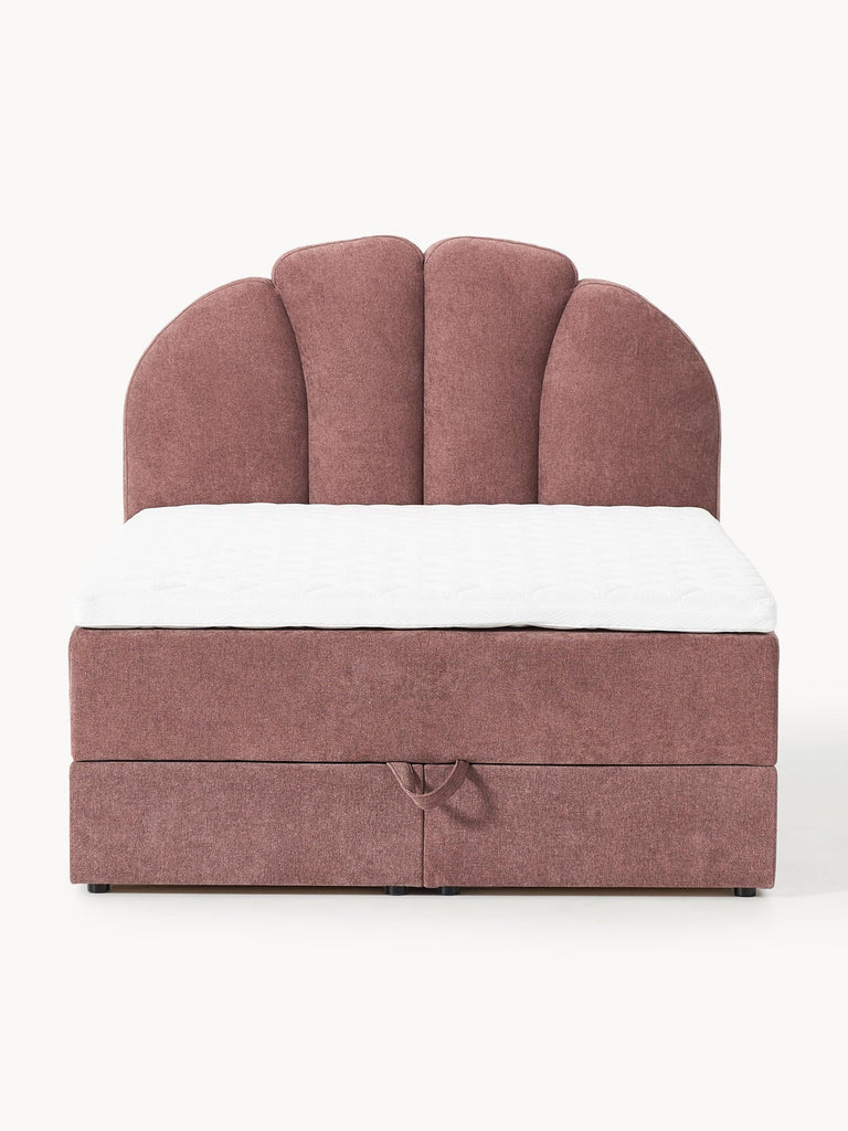 Lit à sommier tapissier avec espace de rangement Romia