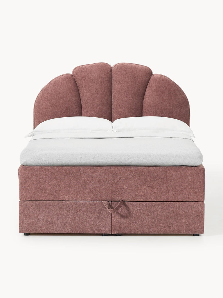 Lit à sommier tapissier avec espace de rangement Romia