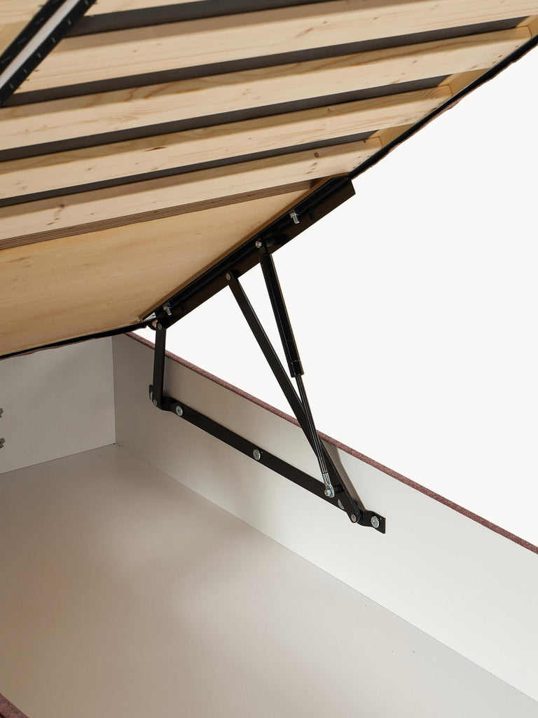 Lit à sommier tapissier avec espace de rangement Romia