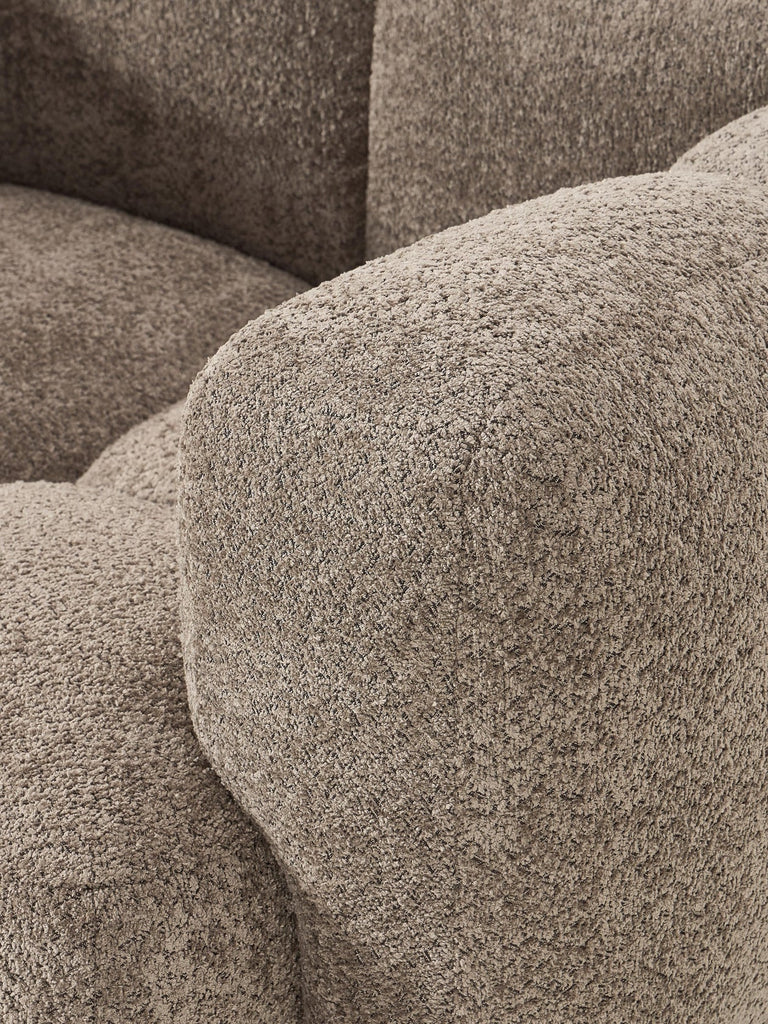Fauteuil lounge en peluche-bouclette Tayla
