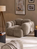 Fauteuil lounge en peluche-bouclette Tayla