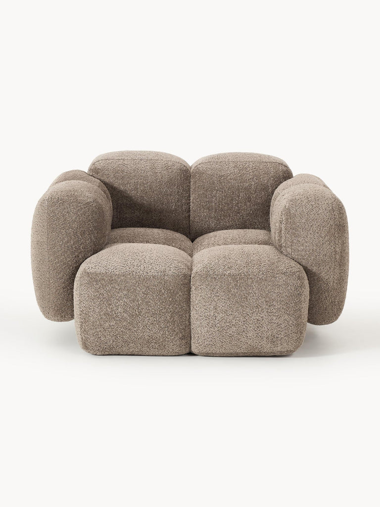 Fauteuil lounge en peluche-bouclette Tayla
