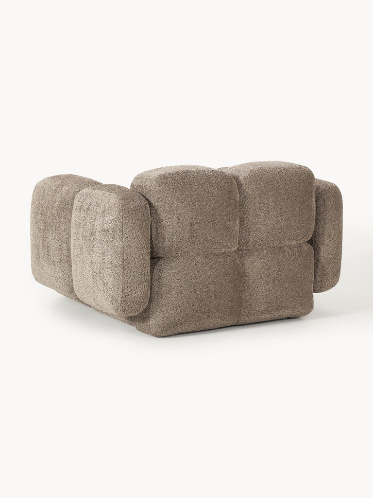 Fauteuil lounge en peluche-bouclette Tayla