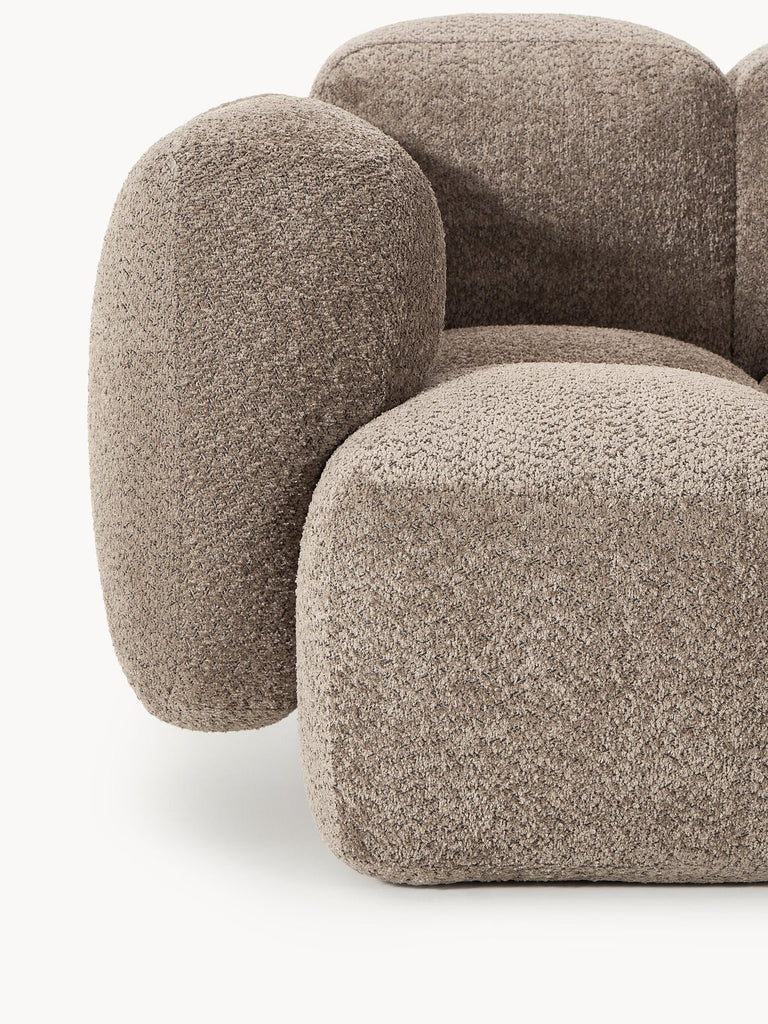 Fauteuil lounge en peluche-bouclette Tayla