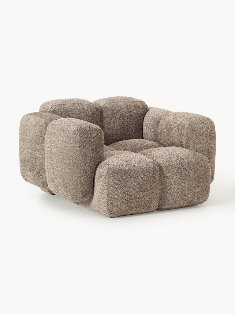 Fauteuil lounge en peluche-bouclette Tayla