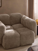 Fauteuil lounge en peluche-bouclette Tayla
