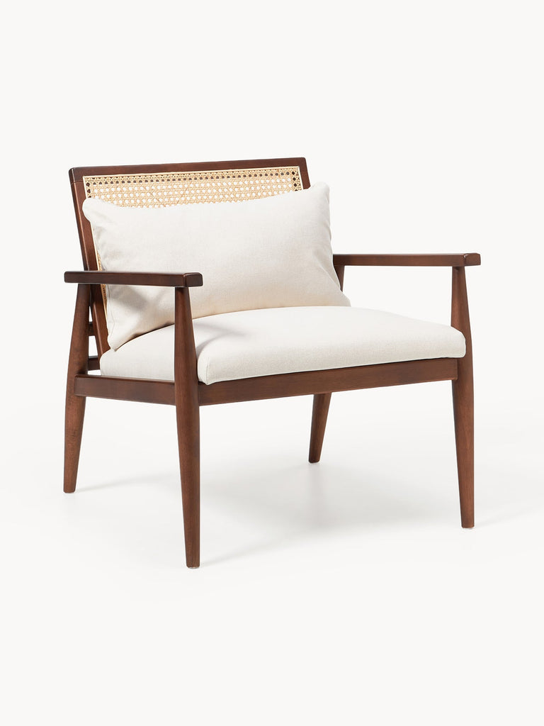 Fauteuil lounge en noyer et hévéa Manuell