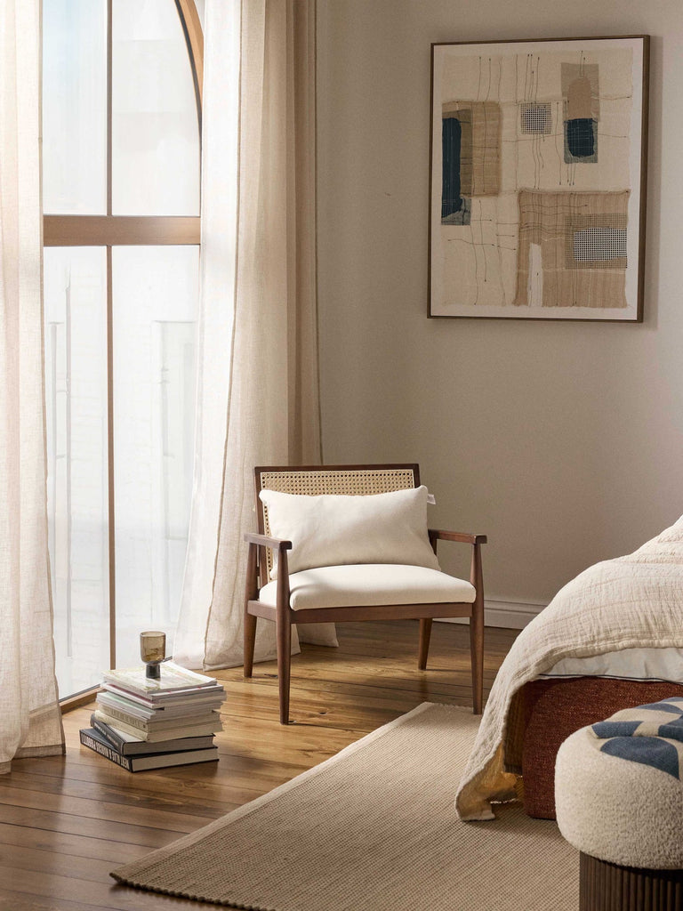 Fauteuil lounge en noyer et hévéa Manuell