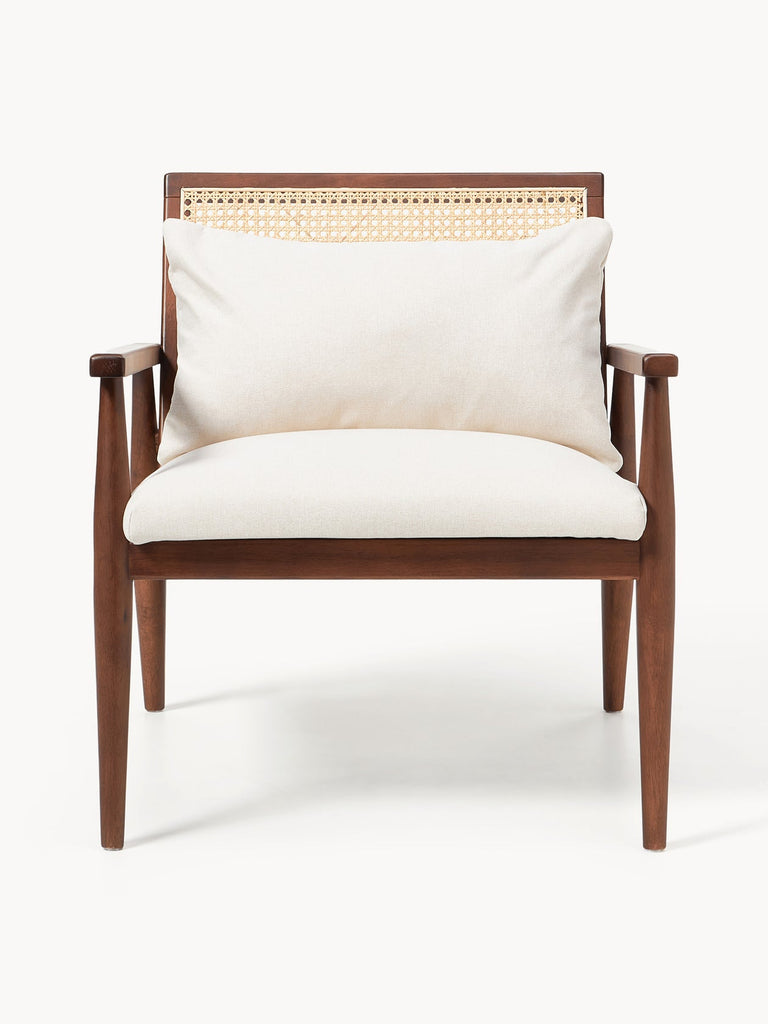 Fauteuil lounge en noyer et hévéa Manuell