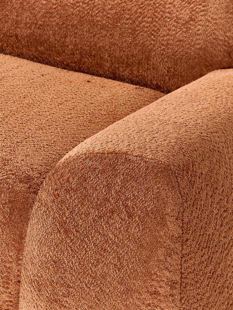 Canapé d'angle modulable 4 places en peluche-bouclette Wolke