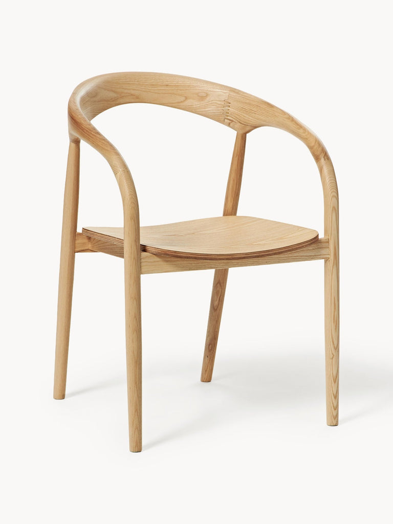Chaise à accoudoirs en frêne Camille
