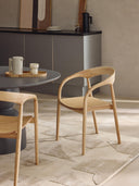 Chaise à accoudoirs en frêne Camille
