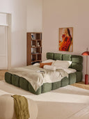 Lit matelassé en peluche-bouclette avec rangement Tayla