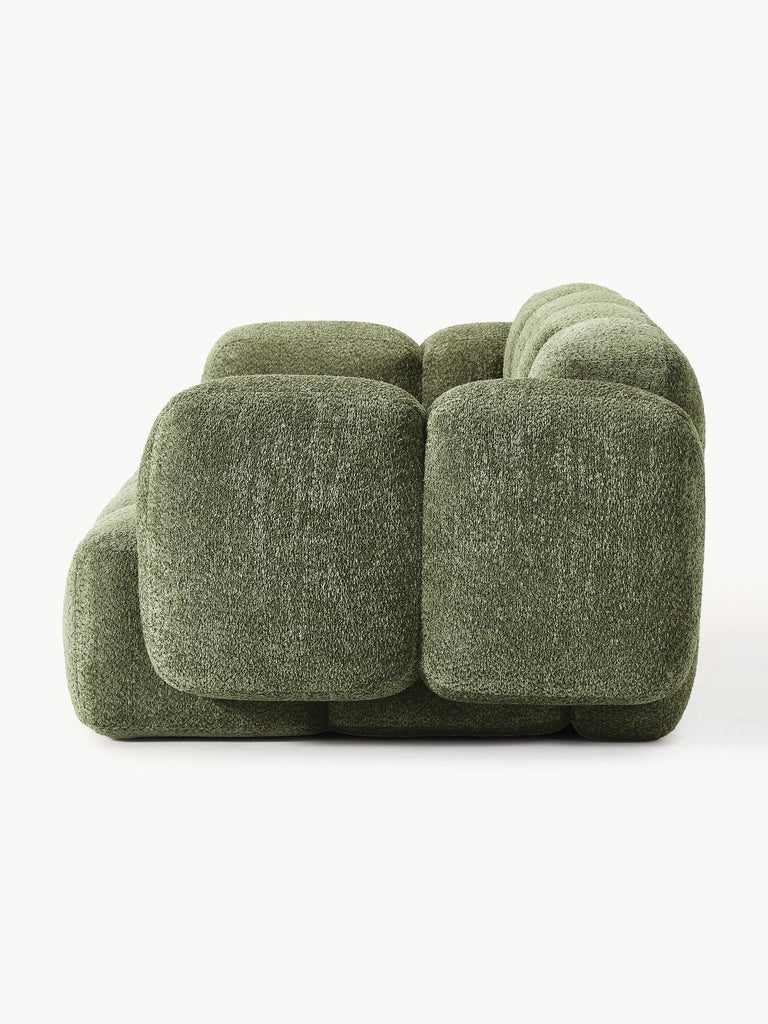 Canapé modulable 3 places en peluche-bouclette Tayla