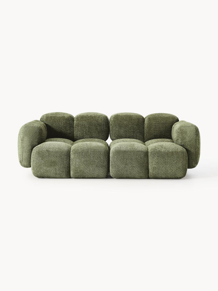 Canapé modulable 3 places en peluche-bouclette Tayla