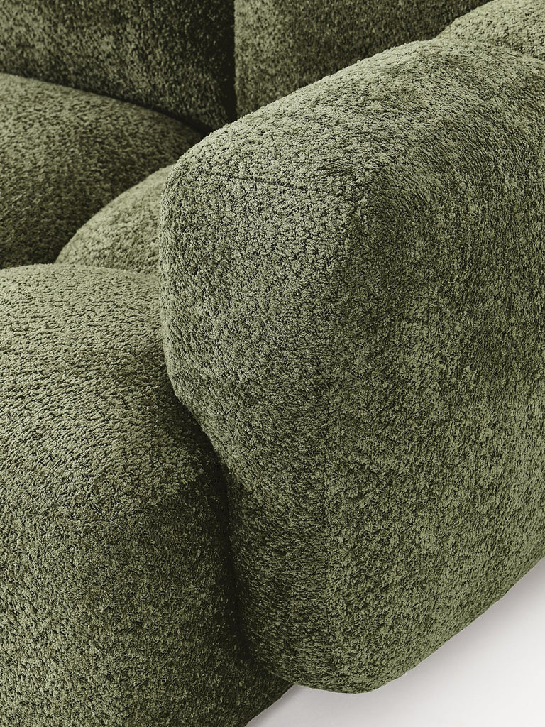Canapé modulable 3 places en peluche-bouclette Tayla