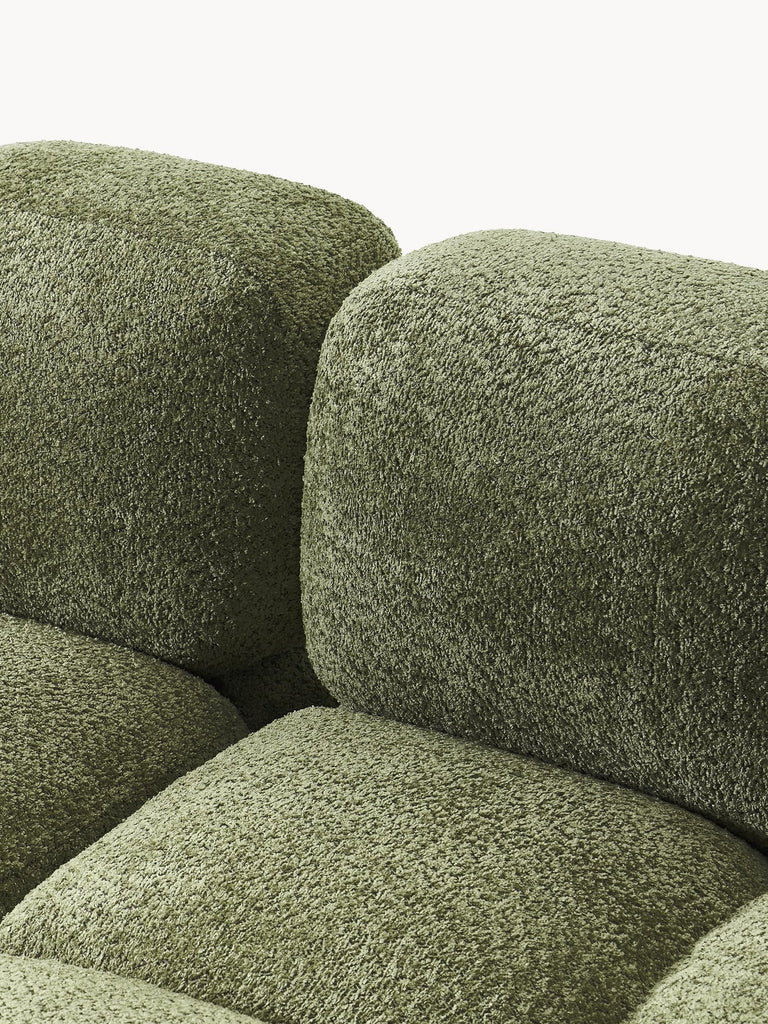 Canapé modulable 3 places en peluche-bouclette Tayla