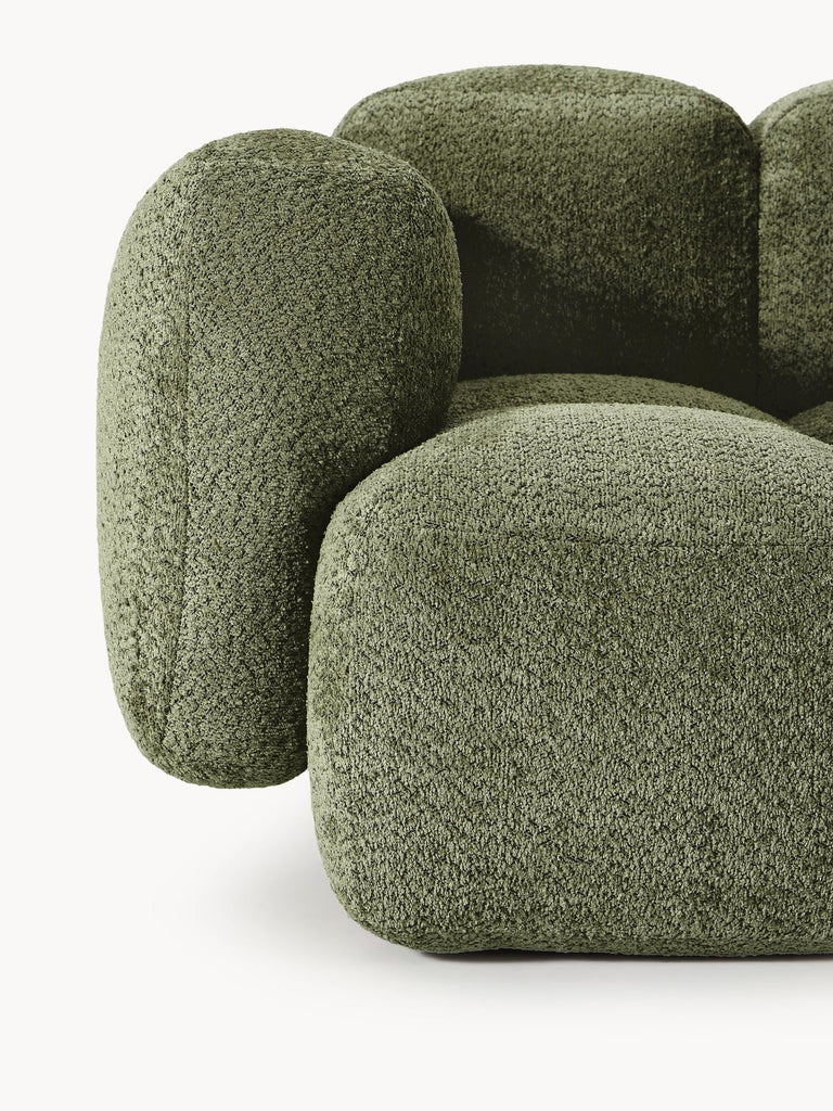 Canapé modulable 3 places en peluche-bouclette Tayla