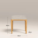 Percy Low Stool | Ivory Fabric & Oak
