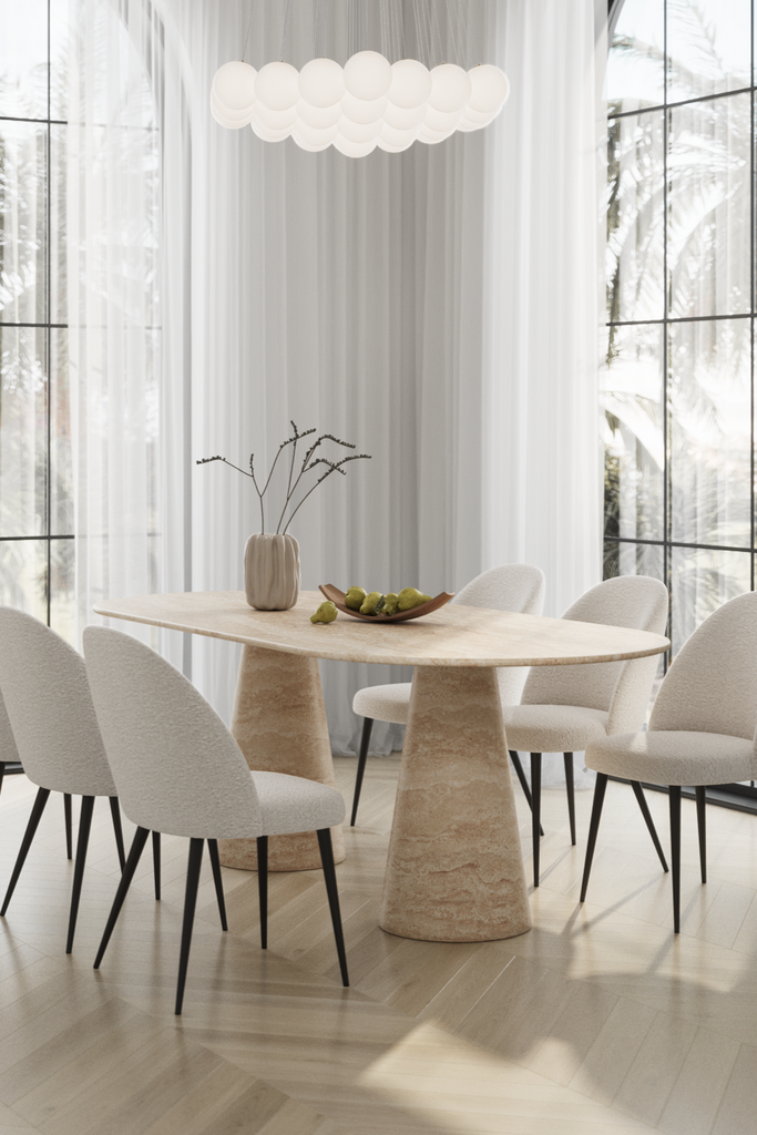 Belova Beige Travertine Dining Table