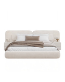 Plume Bed Suite — Bouclé Bed with Integrated Nightstands