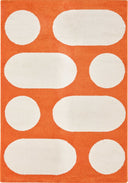 GROOVY - Tapis rétro style année 70 orange - GRO381ORA