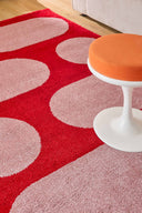GROOVY - Tapis rétro style année 70 rouge - GRO381ROU