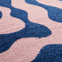 GROOVY - Tapis vintage style année 70 bleu - GRO382BLE