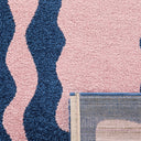 GROOVY - Tapis vintage style année 70 bleu - GRO382BLE