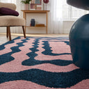 GROOVY - Tapis vintage style année 70 bleu - GRO382BLE