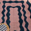 GROOVY - Tapis vintage style année 70 bleu - GRO382BLE