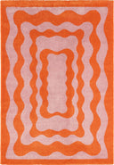 GROOVY - Tapis vintage style année 70 orange - GRO382ORA