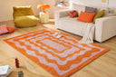 GROOVY - Tapis vintage style année 70 orange - GRO382ORA