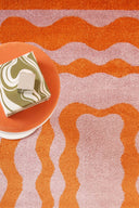 GROOVY - Tapis vintage style année 70 orange - GRO382ORA