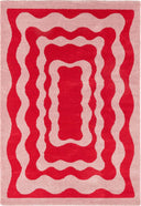 GROOVY - Tapis vintage style année 70 rouge - GRO382ROU