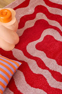 GROOVY - Tapis vintage style année 70 rouge - GRO382ROU