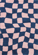 GROOVY - Tapis vintage année 70 bleu - GRO383BLE