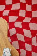 GROOVY - Tapis vintage année 70 rouge - GRO383ROU