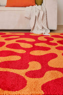 GROOVY - Tapis salon vintage rouge - GRO384ROU