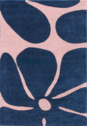 GROOVY - Tapis salon vintage année 70 bleu - GRO385BLE