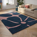 GROOVY - Tapis salon vintage année 70 bleu - GRO385BLE