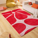 GROOVY - Tapis salon vintage année 70 rouge - GRO385ROU