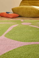 GROOVY - Tapis salon vintage année 70 vert - GRO385VER