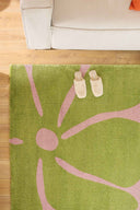GROOVY - Tapis salon vintage année 70 vert - GRO385VER