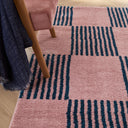 GROOVY - Tapis salon vintage années 70 bleu rayé – GRO386BLE